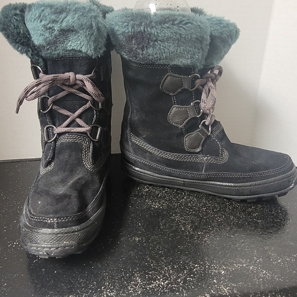 Timberland Black Suede Mukluk Winter Lace Up Boots Women’s 7 - Picture 1 of 8